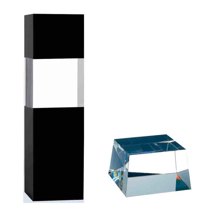 Black / Clear Column Optic Crystal Award.