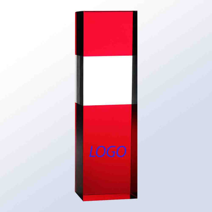 Red / Clear Column Optic Crystal Award.