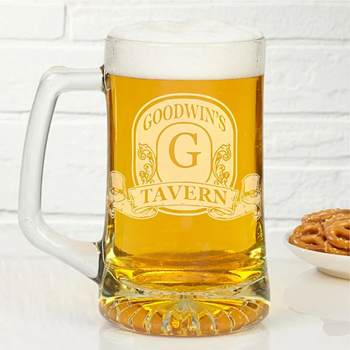 14 Oz. Glass Beer Mug with Handle-Made in USA