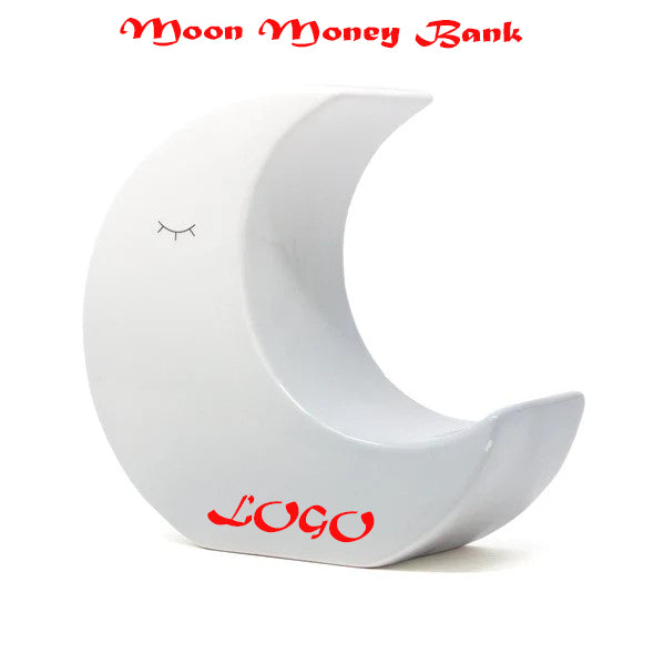 Gray Ombre Moon Money Bank