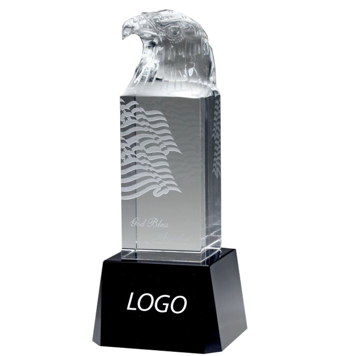 Large Optical Crystal Eagle Award