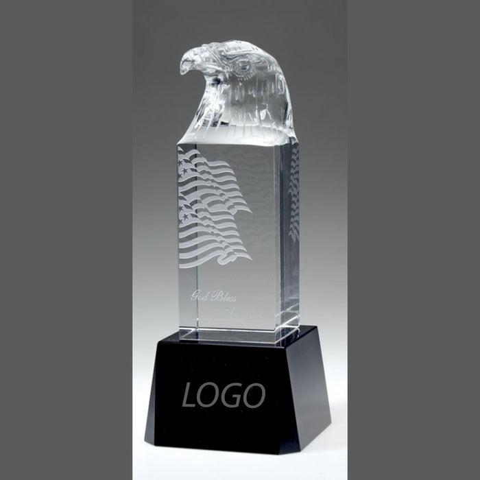 Small Optical Crystal Eagle Award