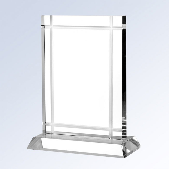 Clear Vertical Deco Optical Crystal Award with Crystal Base