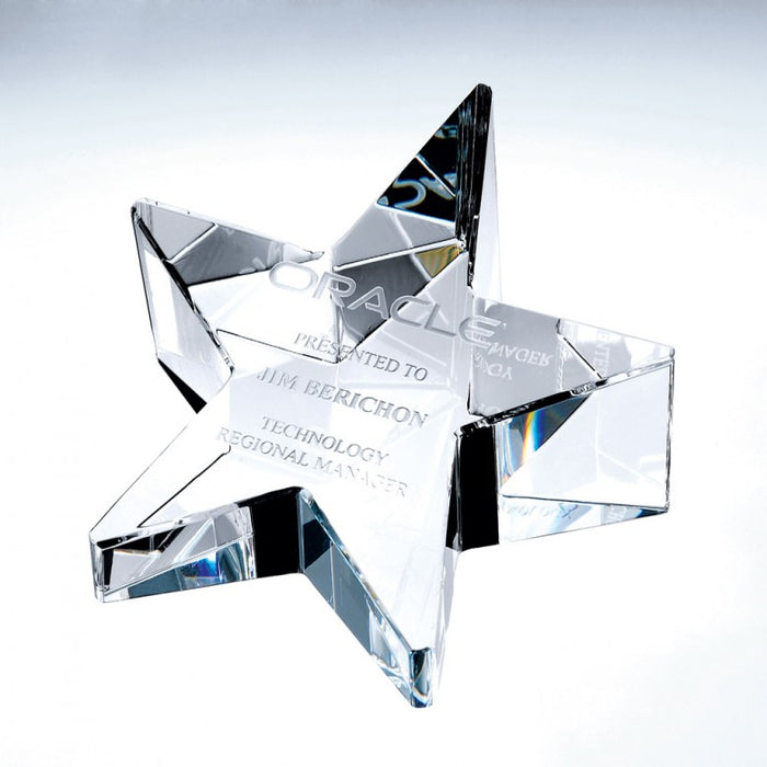 Optical Crystal Slant Star Paperweight